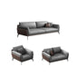 Modern Style Gray Leather Sofa Flared Arm Loose Back Sofa with Pillows 1-Seater Sofa & 2-Seater Sofa & 3-Seater Sofa Clearhalo 'furn' 'furn_sofas' 'Furniture' 'Living Room Furniture' 'Sofa' 'sofas' 6692748