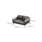 Modern Style Gray Leather Sofa Flared Arm Loose Back Sofa with Pillows Clearhalo 'furn' 'furn_sofas' 'Furniture' 'Living Room Furniture' 'Sofa' 'sofas' 6692755