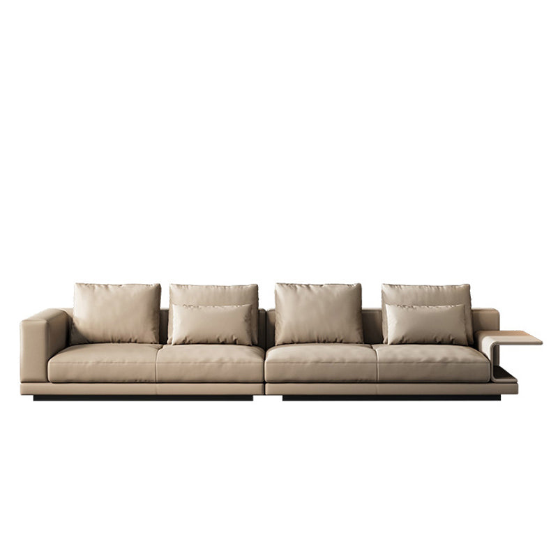 Zeitgenössische echte Ledersosedee genähte Kissen Rücksitze