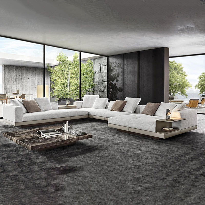 Zeitgenössische echte Ledersosedee genähte Kissen Rücksitze