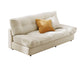 Northern European Armless Sofa Turfed Faux Leather & Linen Sofa in Beige