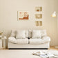 Northern European Armless Sofa Turfed Faux Leather & Linen Sofa in Beige