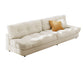 Northern European Armless Sofa Turfed Faux Leather & Linen Sofa in Beige