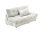 Northern European Armless Sofa Turfed Faux Leather & Linen Sofa in Beige
