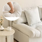 Northern European Armless Sofa Turfed Faux Leather & Linen Sofa in Beige