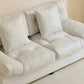 Northern European Armless Sofa Turfed Faux Leather & Linen Sofa in Beige
