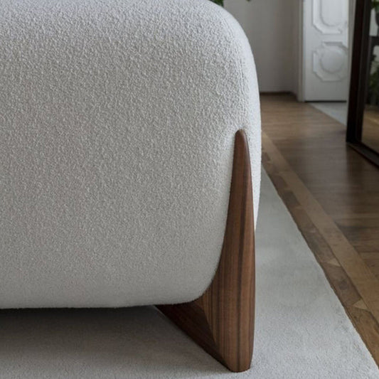 Contemporary Living Room Brown Sofa Round Arm Pillows Seating