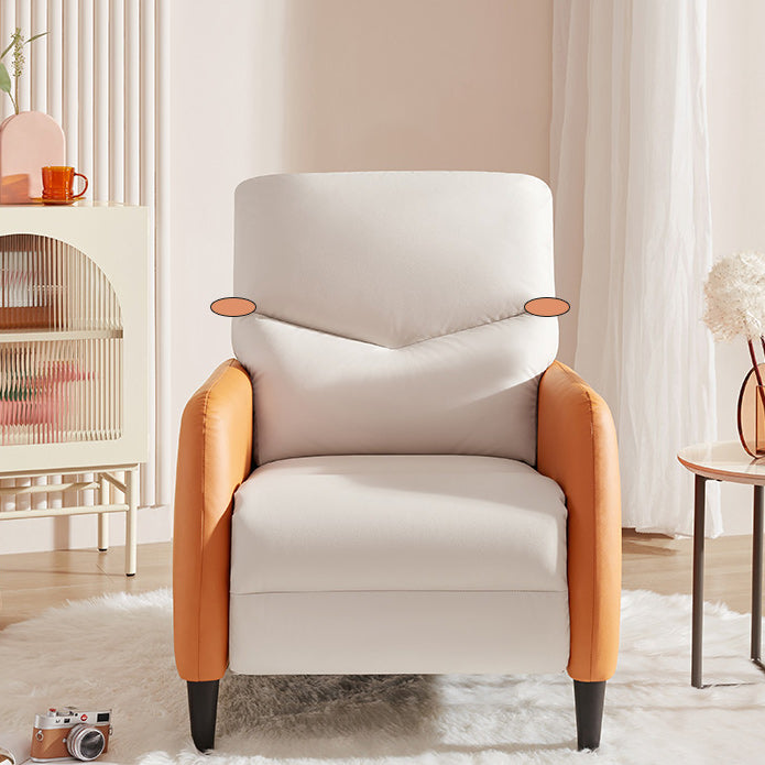 Lumbar Support Recliner Chair Solid Color Standard Recliner with Footrest