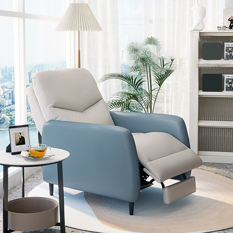 Lumbar Support Recliner Chair Solid Color Standard Recliner with Footrest