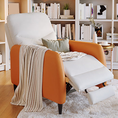 Lumbar Support Recliner Chair Solid Color Standard Recliner with Footrest