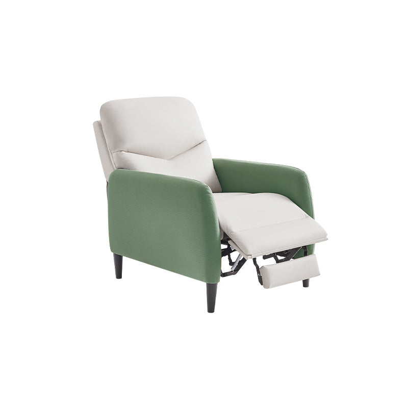 Lumbar Support Recliner Chair Solid Color Standard Recliner with Footrest