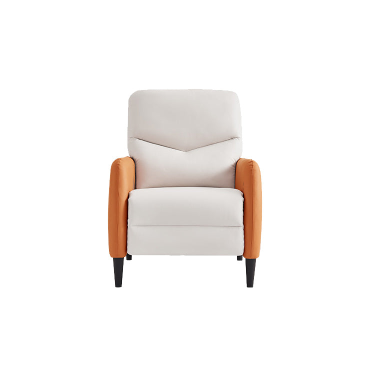 Lumbar Support Recliner Chair Solid Color Standard Recliner with Footrest