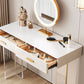 Contemporary Vanity Dressing Table with Stone Top and Acrylic Base
