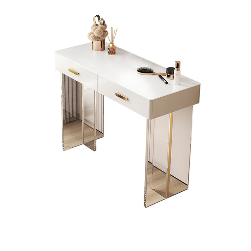 Contemporary Vanity Dressing Table with Stone Top and Acrylic Base