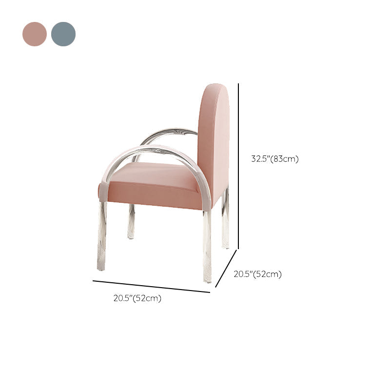 Contemporary Vanity Dressing Table with Stone Top and Acrylic Base