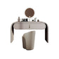 Glam Vanity Set Mirror 1 Drawers Leather Gray Standing Make-up Vanity