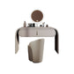 Glam Vanity Set Mirror 1 Drawers Leather Gray Standing Make-up Vanity