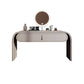 Glam Vanity Set Mirror 1 Drawers Leather Gray Standing Make-up Vanity