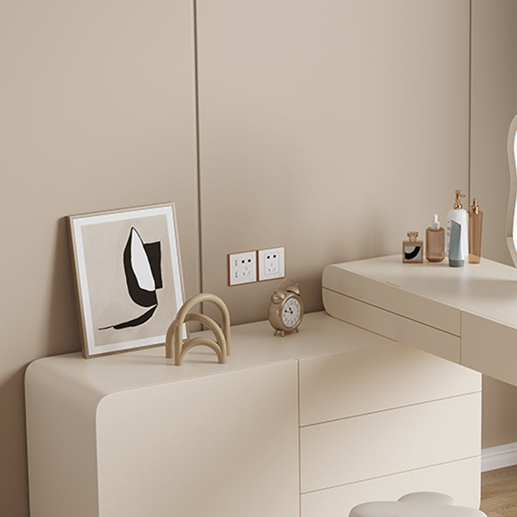 15,75 "MAQUE-UP Vanité de maquillage blanc Table de bureau de vanité avec 6 tiroirs