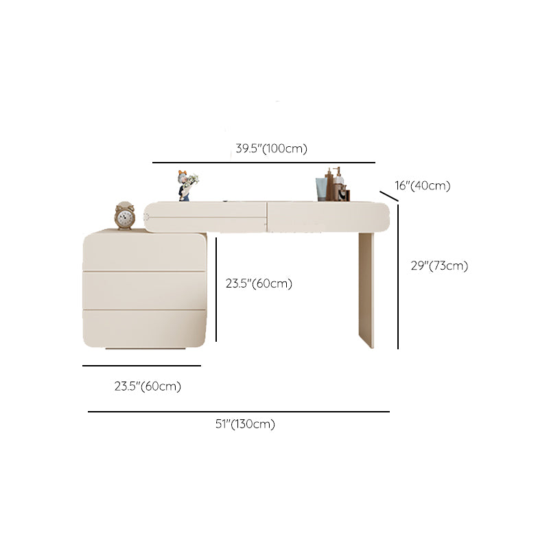 15,75 "MAQUE-UP Vanité de maquillage blanc Table de bureau de vanité avec 6 tiroirs