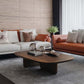 17"H Moderner Couchtisch Schwarzer Couchtisch aus massivem Holz