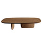 17"H Moderner Couchtisch Schwarzer Couchtisch aus massivem Holz