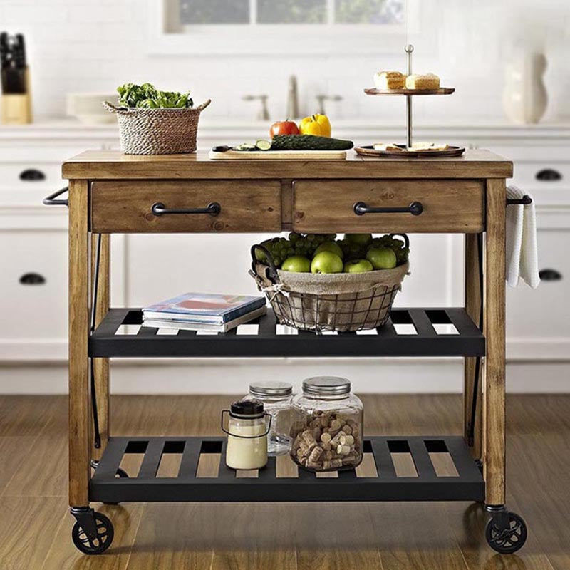 Rolling Kitchen Trolley with Drawer Home Dining Kitchen Trolley Clearhalo 'furn' 'furn_kitchen_islands_carts' 'Furniture' 'Kitchen & Dining Furniture' 'Kitchen Islands & Carts' 'kitchen_islands_carts' 6693292
