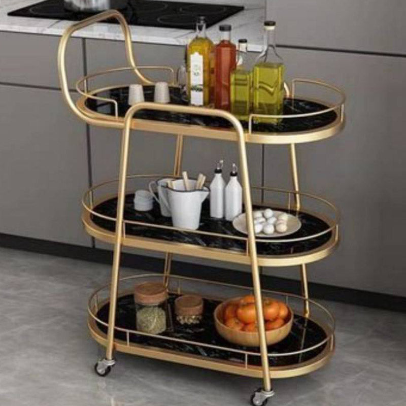 Rolling modern prépare table maison à manger en marbre de cuisine en marbre