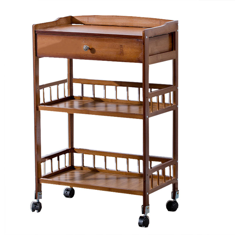 Rectangular Open Storage Prep Table Modern Dining Room Kitchen Trolley