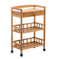 Rectangular Open Storage Prep Table Modern Dining Room Kitchen Trolley
