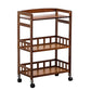 Rectangular Open Storage Prep Table Modern Dining Room Kitchen Trolley