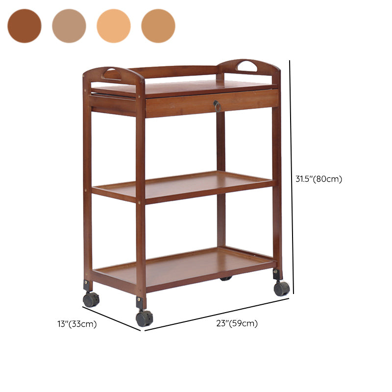 Rectangular Open Storage Prep Table Modern Dining Room Kitchen Trolley