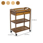 Rectangular Open Storage Prep Table Modern Dining Room Kitchen Trolley