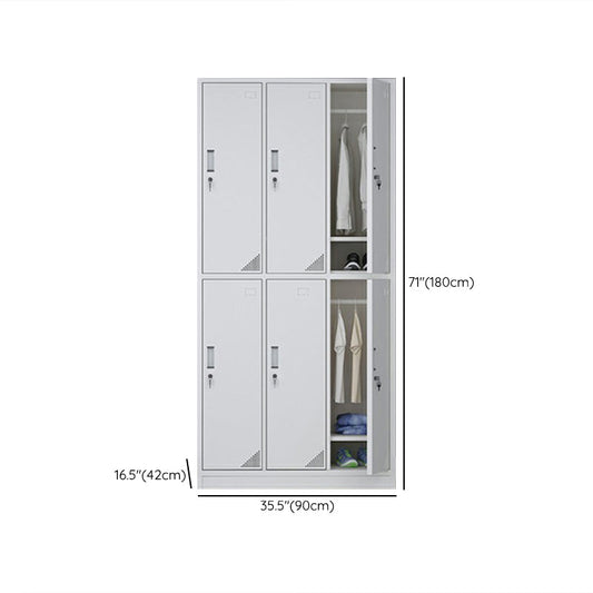 Modern Style Gray Storage Cabinet with Hinged Doors Metal Cabinet for Bathroom