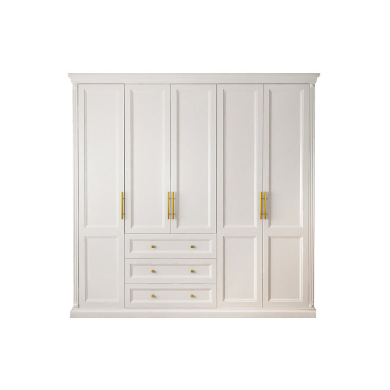 Solid Wood Wardrobe Armoire with Shelves French Country Wardrobe Cabinet 85"L x 24"W x 91"H Armoires & Wardrobes Clearhalo 'Armoires & Wardrobes' 'armoires_wardrobes' 'Bedroom Furniture' 'furn' 'furn_armoires_wardrobes' 'Furniture' 6693532