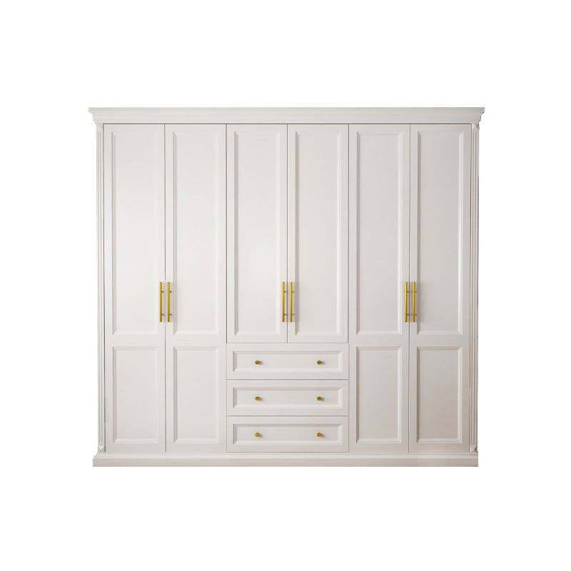 Solid Wood Wardrobe Armoire with Shelves French Country Wardrobe Cabinet 94"L x 24"W x 94"H Armoires & Wardrobes Clearhalo 'Armoires & Wardrobes' 'armoires_wardrobes' 'Bedroom Furniture' 'furn' 'furn_armoires_wardrobes' 'Furniture' 6693534