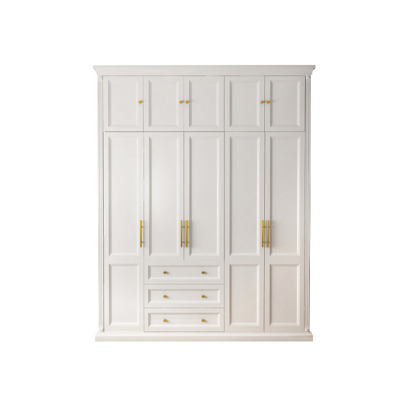 Solid Wood Wardrobe Armoire with Shelves French Country Wardrobe Cabinet 85"L x 24"W x 91"H Armories & Top Cabinet Clearhalo 'Armoires & Wardrobes' 'armoires_wardrobes' 'Bedroom Furniture' 'furn' 'furn_armoires_wardrobes' 'Furniture' 6693537