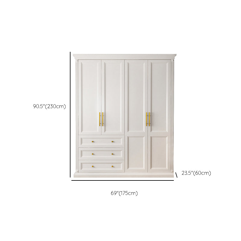 Solid Wood Wardrobe Armoire with Shelves French Country Wardrobe Cabinet Clearhalo 'Armoires & Wardrobes' 'armoires_wardrobes' 'Bedroom Furniture' 'furn' 'furn_armoires_wardrobes' 'Furniture' 6693545