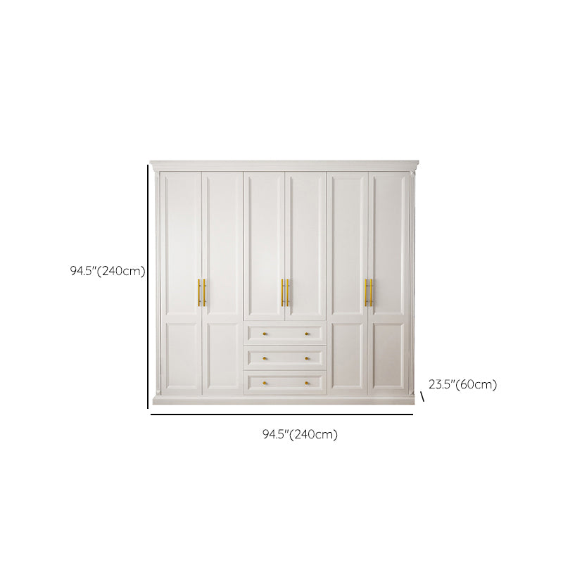 Solid Wood Wardrobe Armoire with Shelves French Country Wardrobe Cabinet Clearhalo 'Armoires & Wardrobes' 'armoires_wardrobes' 'Bedroom Furniture' 'furn' 'furn_armoires_wardrobes' 'Furniture' 6693547