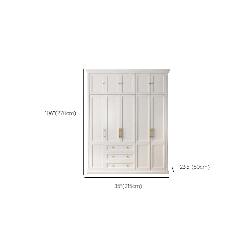 Solid Wood Wardrobe Armoire with Shelves French Country Wardrobe Cabinet Clearhalo 'Armoires & Wardrobes' 'armoires_wardrobes' 'Bedroom Furniture' 'furn' 'furn_armoires_wardrobes' 'Furniture' 6693548