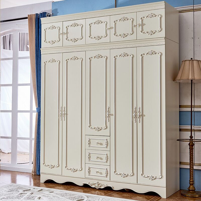 French Country Wardrobe Cabinet with Shelves Wood Wardrobe Closet