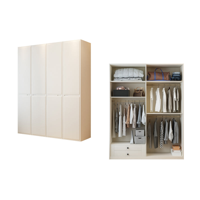 Contemporary Wardrobe Closet with Drawer White Wardrobe Cabinet