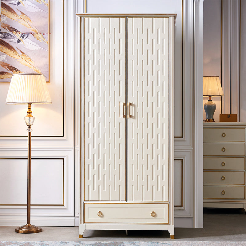 Solid Wood Wardrobe Cabinet French Country White Wardrobe Armoire
