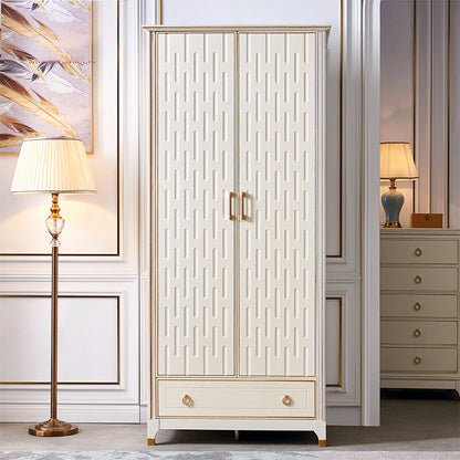 Solid Wood Wardrobe Cabinet French Country White Wardrobe Armoire