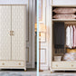 Solid Wood Wardrobe Cabinet French Country White Wardrobe Armoire