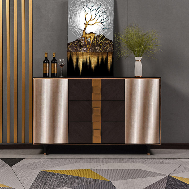 Gabinetto di sideboard in legno massiccio con cassetti moderno server da pranzo