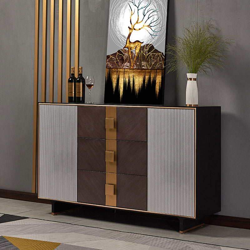 Gabinetto di sideboard in legno massiccio con cassetti moderno server da pranzo
