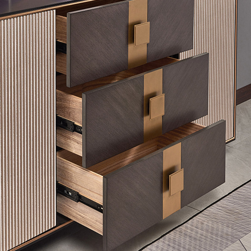 Gabinetto di sideboard in legno massiccio con cassetti moderno server da pranzo