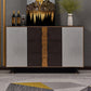 Gabinetto di sideboard in legno massiccio con cassetti moderno server da pranzo