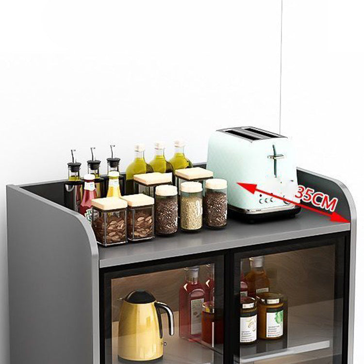 Servidor de madera de servidor de puertas de vidrio de estilo glamorante sin luces LED